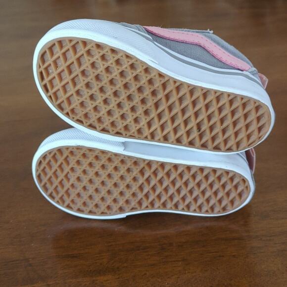 VANS Old Skool Velcro grey/pink toddler size 4 - Picture 6 of 6